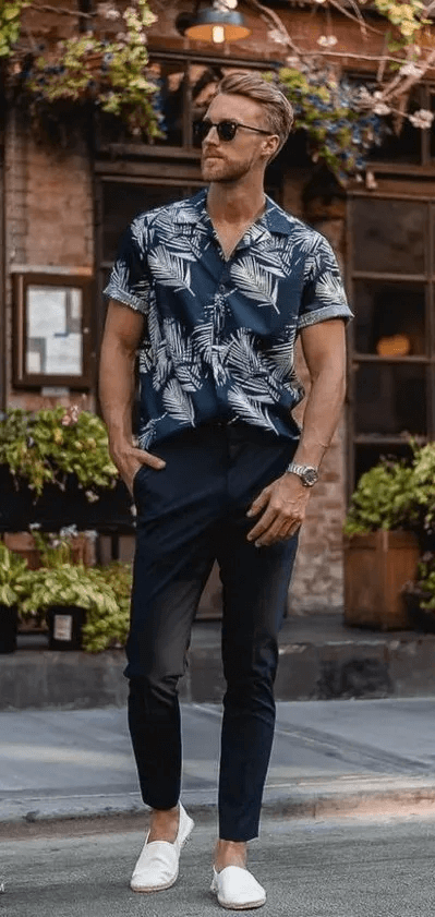 stylish floral shirt outfits for men
